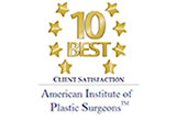 10 Best Client Satisfaction | American Institue of Plastic Surgeons Association logo | Foster MD | Toms River, NJ | Manasquan, NJ